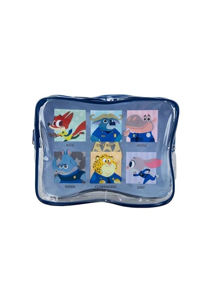 DAISO Zootopia Vinyl Pouch With Gusset - Blue - Image 1